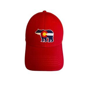 Colorado Bear Red Trucker Hat With Mesh Back & Adjustable Snapback
